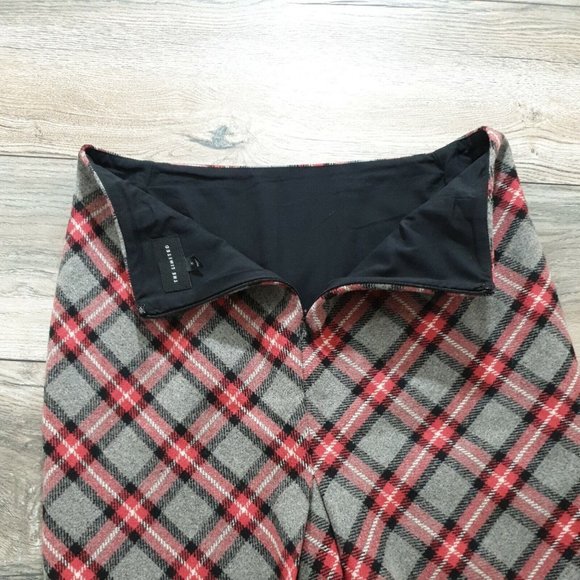 The Limited Womens 28" Waist Skirt ZRed Gray Plaid Wool Size 0 Lined Winter - Picture 10 of 10